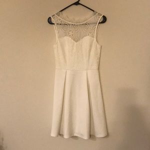 Francesca’s white dress. Worn once for wedding after party for a few hours